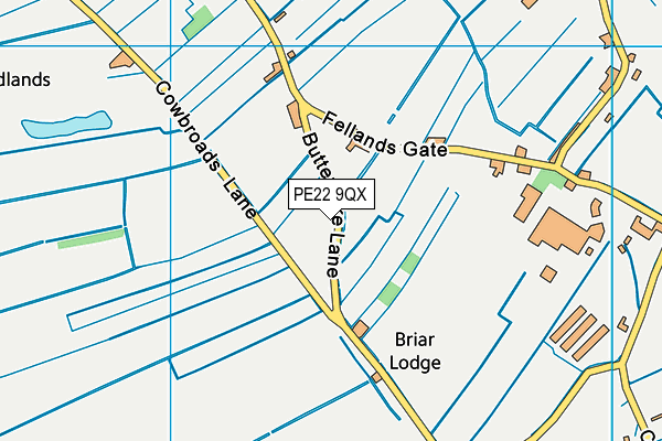 PE22 9QX map - OS VectorMap District (Ordnance Survey) PE22 9QX map - OS VectorMap District (Ordnance Survey)