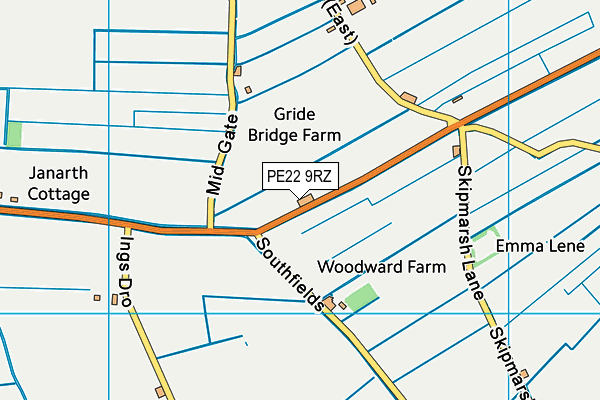 PE22 9RZ map - OS VectorMap District (Ordnance Survey) PE22 9RZ map - OS VectorMap District (Ordnance Survey)