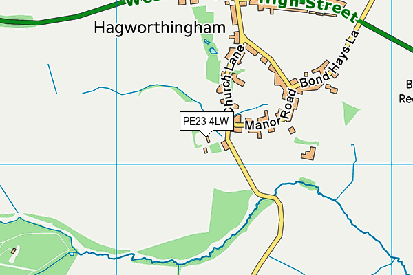 PE23 4LW map - OS VectorMap District (Ordnance Survey)