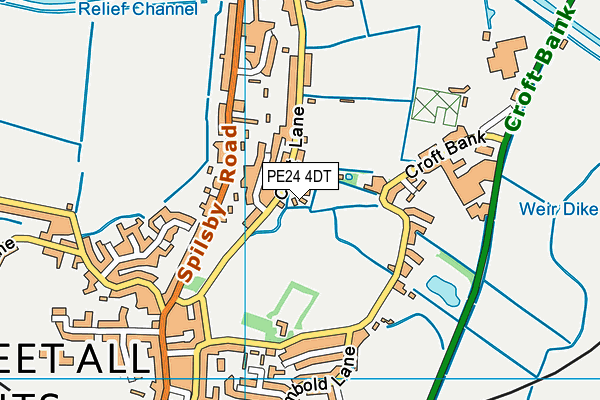 PE24 4DT map - OS VectorMap District (Ordnance Survey) PE24 4DT map - OS VectorMap District (Ordnance Survey)