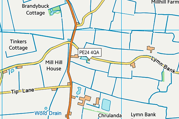 PE24 4QA map - OS VectorMap District (Ordnance Survey) PE24 4QA map - OS VectorMap District (Ordnance Survey)