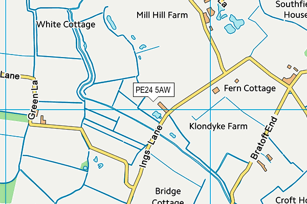 PE24 5AW map - OS VectorMap District (Ordnance Survey) PE24 5AW map - OS VectorMap District (Ordnance Survey)