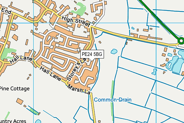 PE24 5BG map - OS VectorMap District (Ordnance Survey) PE24 5BG map - OS VectorMap District (Ordnance Survey)
