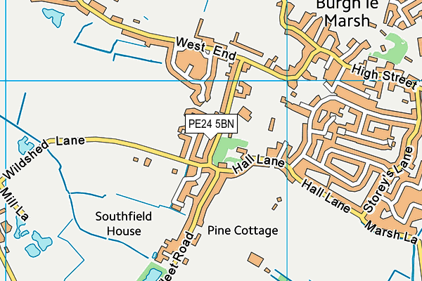 PE24 5BN map - OS VectorMap District (Ordnance Survey) PE24 5BN map - OS VectorMap District (Ordnance Survey)