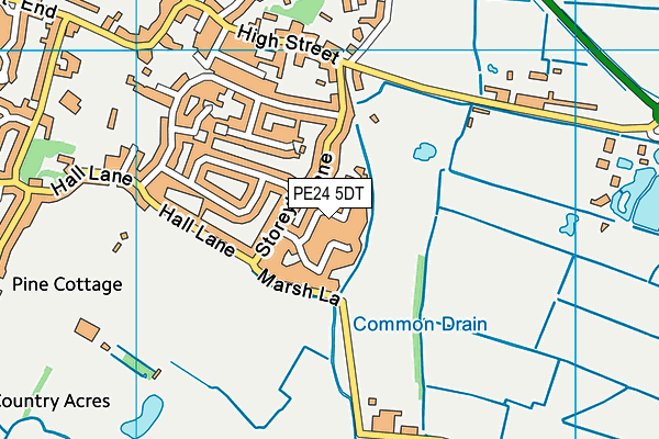 PE24 5DT map - OS VectorMap District (Ordnance Survey) PE24 5DT map - OS VectorMap District (Ordnance Survey)