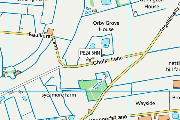 PE24 5HN map - OS VectorMap District (Ordnance Survey) PE24 5HN map - OS VectorMap District (Ordnance Survey)