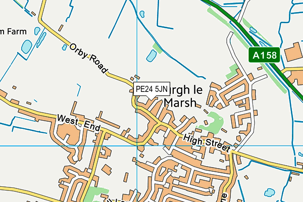 PE24 5JN map - OS VectorMap District (Ordnance Survey) PE24 5JN map - OS VectorMap District (Ordnance Survey)