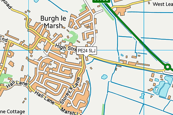 PE24 5LJ map - OS VectorMap District (Ordnance Survey) PE24 5LJ map - OS VectorMap District (Ordnance Survey)