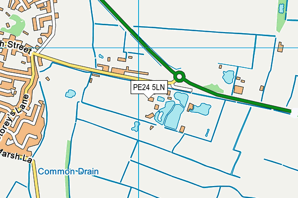 PE24 5LN map - OS VectorMap District (Ordnance Survey) PE24 5LN map - OS VectorMap District (Ordnance Survey)