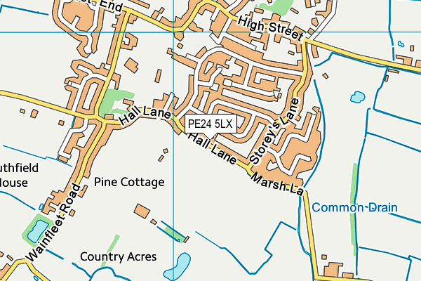 PE24 5LX map - OS VectorMap District (Ordnance Survey) PE24 5LX map - OS VectorMap District (Ordnance Survey)