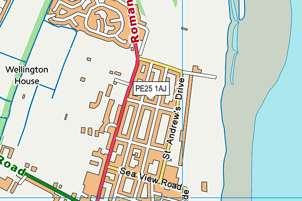 PE25 1AJ map - OS VectorMap District (Ordnance Survey) PE25 1AJ map - OS VectorMap District (Ordnance Survey)