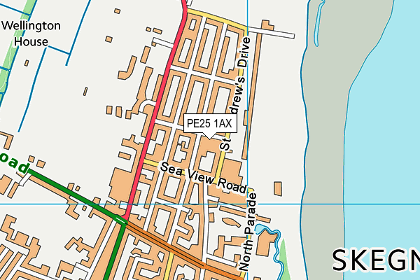 PE25 1AX map - OS VectorMap District (Ordnance Survey) PE25 1AX map - OS VectorMap District (Ordnance Survey)