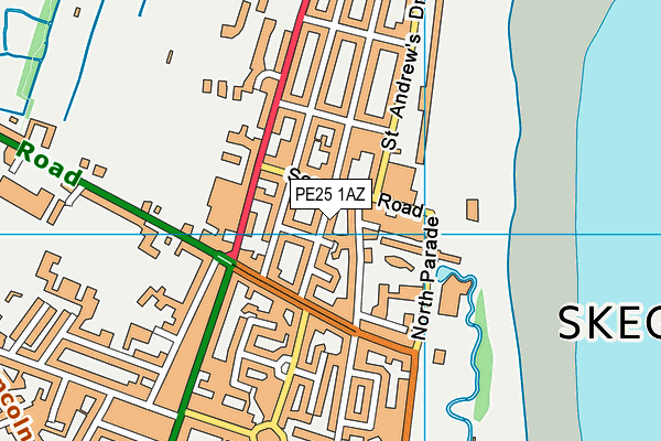 PE25 1AZ map - OS VectorMap District (Ordnance Survey)