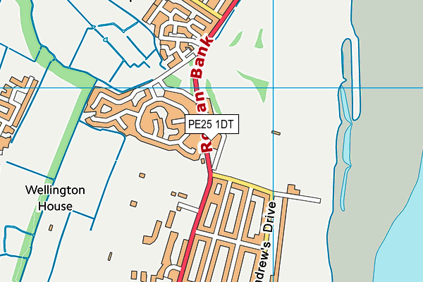 PE25 1DT map - OS VectorMap District (Ordnance Survey) PE25 1DT map - OS VectorMap District (Ordnance Survey)