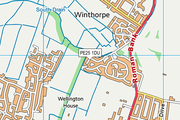 PE25 1DU map - OS VectorMap District (Ordnance Survey)