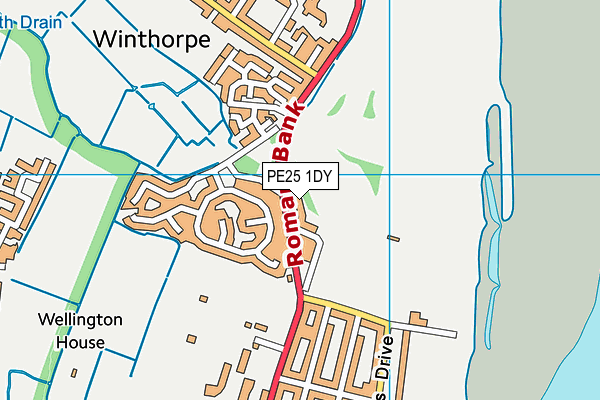 PE25 1DY map - OS VectorMap District (Ordnance Survey) PE25 1DY map - OS VectorMap District (Ordnance Survey)