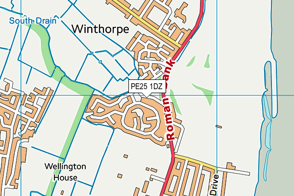 PE25 1DZ map - OS VectorMap District (Ordnance Survey) PE25 1DZ map - OS VectorMap District (Ordnance Survey)