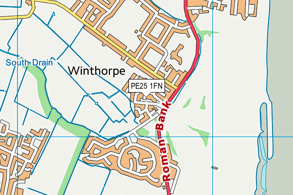 PE25 1FN map - OS VectorMap District (Ordnance Survey) PE25 1FN map - OS VectorMap District (Ordnance Survey)