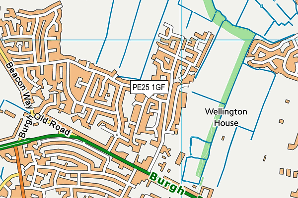 PE25 1GF map - OS VectorMap District (Ordnance Survey) PE25 1GF map - OS VectorMap District (Ordnance Survey)