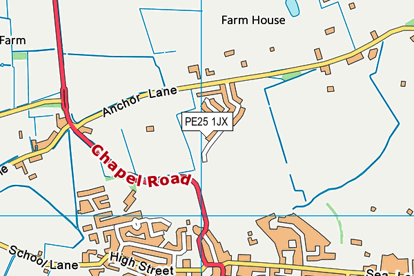 PE25 1JX map - OS VectorMap District (Ordnance Survey)