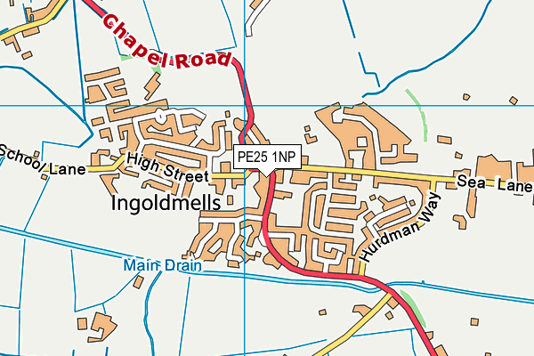 PE25 1NP map - OS VectorMap District (Ordnance Survey)