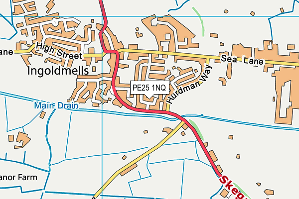 PE25 1NQ map - OS VectorMap District (Ordnance Survey)