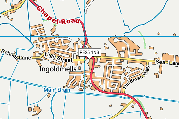 PE25 1NS map - OS VectorMap District (Ordnance Survey) PE25 1NS map - OS VectorMap District (Ordnance Survey)