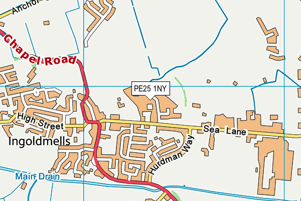 PE25 1NY map - OS VectorMap District (Ordnance Survey) PE25 1NY map - OS VectorMap District (Ordnance Survey)