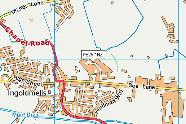 PE25 1NZ map - OS VectorMap District (Ordnance Survey) PE25 1NZ map - OS VectorMap District (Ordnance Survey)