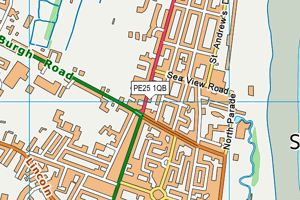 PE25 1QB map - OS VectorMap District (Ordnance Survey) PE25 1QB map - OS VectorMap District (Ordnance Survey)
