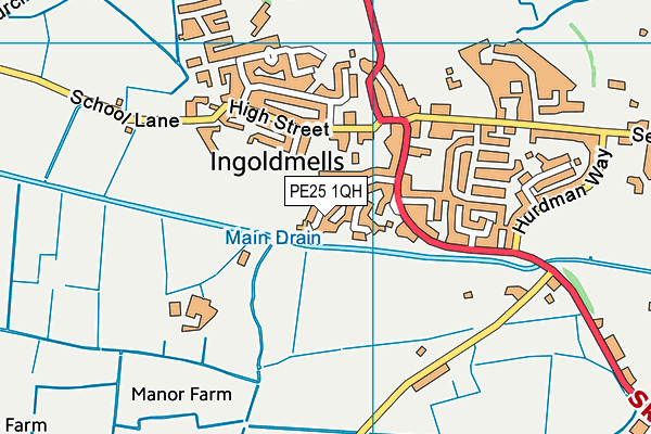 PE25 1QH map - OS VectorMap District (Ordnance Survey) PE25 1QH map - OS VectorMap District (Ordnance Survey)
