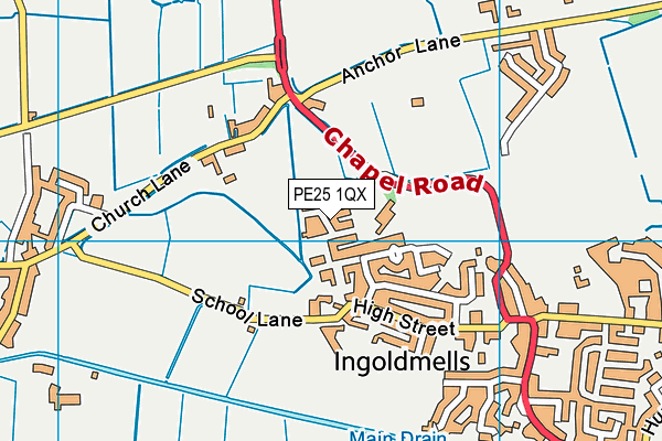PE25 1QX map - OS VectorMap District (Ordnance Survey)
