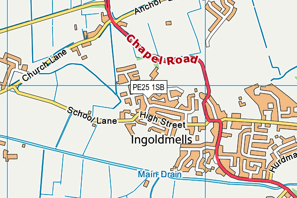 PE25 1SB map - OS VectorMap District (Ordnance Survey) PE25 1SB map - OS VectorMap District (Ordnance Survey)