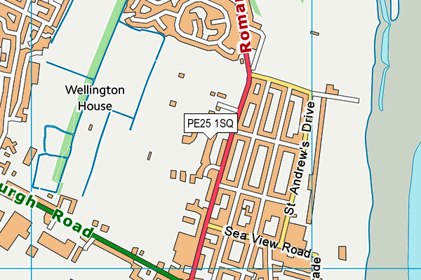 PE25 1SQ map - OS VectorMap District (Ordnance Survey)