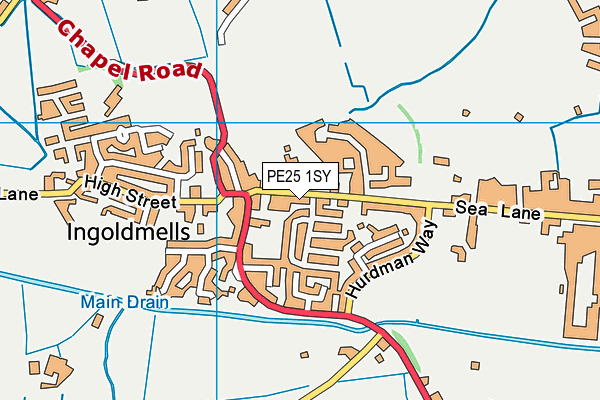 PE25 1SY map - OS VectorMap District (Ordnance Survey) PE25 1SY map - OS VectorMap District (Ordnance Survey)