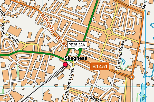 PE25 2AA map - OS VectorMap District (Ordnance Survey) PE25 2AA map - OS VectorMap District (Ordnance Survey)
