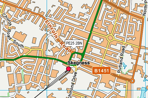 PE25 2BN map - OS VectorMap District (Ordnance Survey) PE25 2BN map - OS VectorMap District (Ordnance Survey)