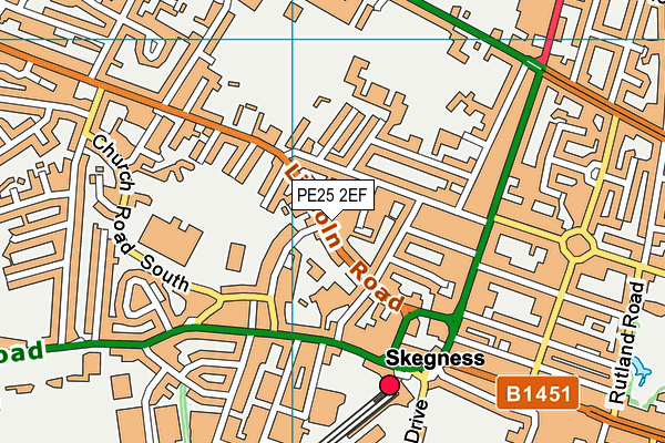PE25 2EF map - OS VectorMap District (Ordnance Survey) PE25 2EF map - OS VectorMap District (Ordnance Survey)