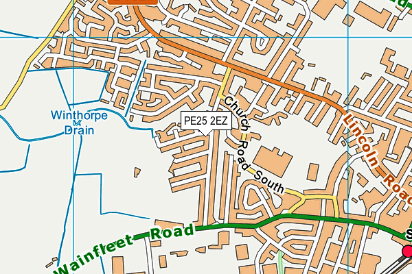 PE25 2EZ map - OS VectorMap District (Ordnance Survey)