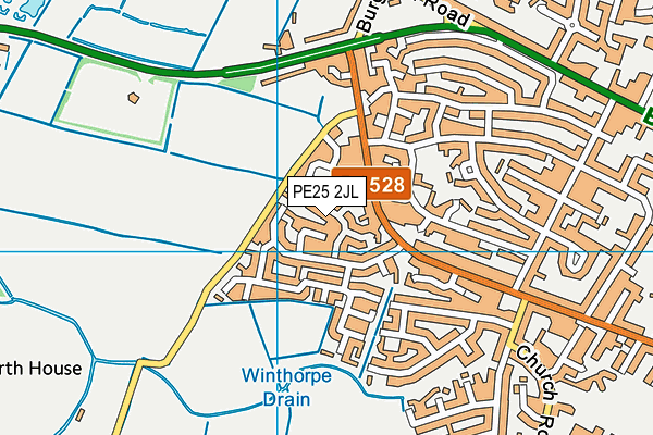 PE25 2JL map - OS VectorMap District (Ordnance Survey) PE25 2JL map - OS VectorMap District (Ordnance Survey)