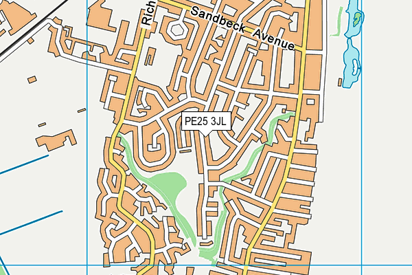 PE25 3JL map - OS VectorMap District (Ordnance Survey) PE25 3JL map - OS VectorMap District (Ordnance Survey)