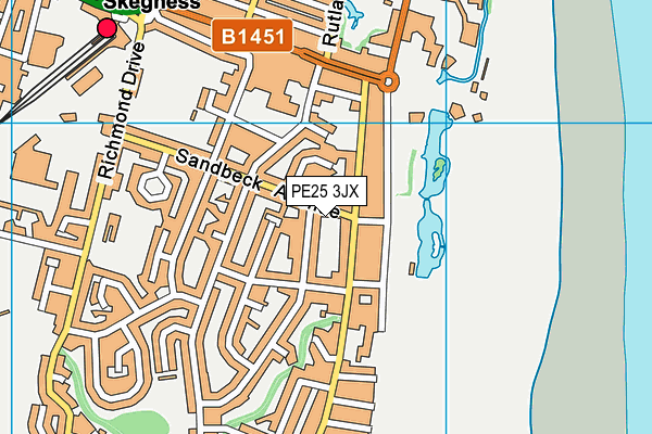 PE25 3JX map - OS VectorMap District (Ordnance Survey) PE25 3JX map - OS VectorMap District (Ordnance Survey)