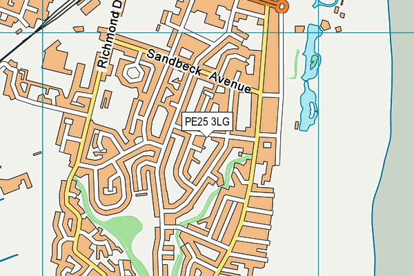 PE25 3LG map - OS VectorMap District (Ordnance Survey) PE25 3LG map - OS VectorMap District (Ordnance Survey)