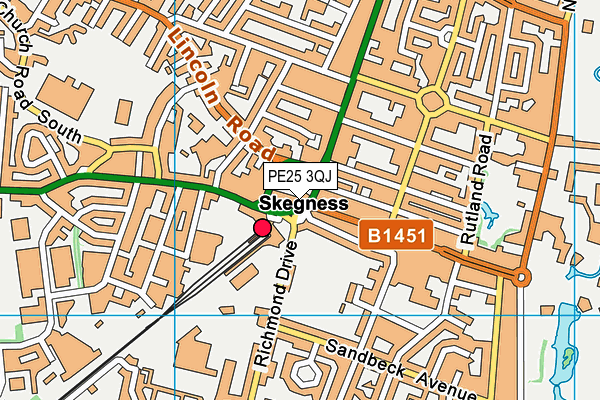 PE25 3QJ map - OS VectorMap District (Ordnance Survey)