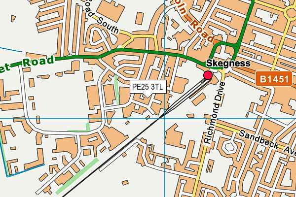 PE25 3TL map - OS VectorMap District (Ordnance Survey) PE25 3TL map - OS VectorMap District (Ordnance Survey)