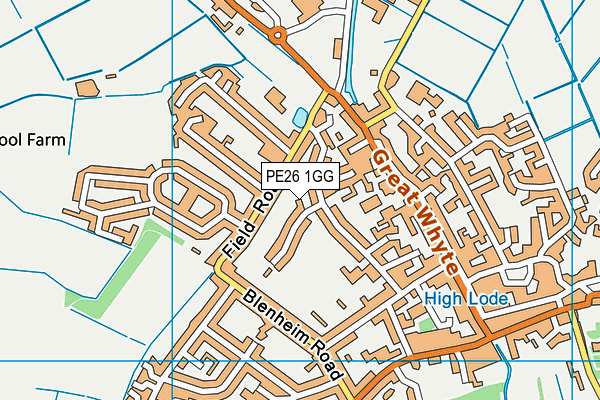 PE26 1GG map - OS VectorMap District (Ordnance Survey) PE26 1GG map - OS VectorMap District (Ordnance Survey)