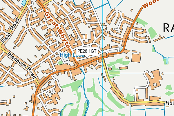 PE26 1GT map - OS VectorMap District (Ordnance Survey) PE26 1GT map - OS VectorMap District (Ordnance Survey)