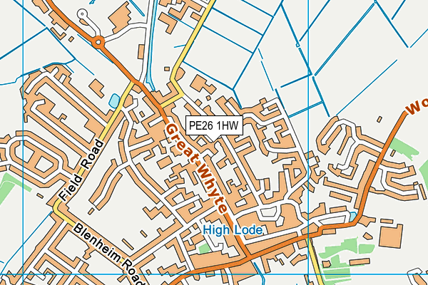 PE26 1HW map - OS VectorMap District (Ordnance Survey) PE26 1HW map - OS VectorMap District (Ordnance Survey)
