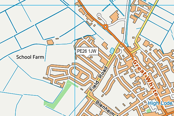 PE26 1JW map - OS VectorMap District (Ordnance Survey) PE26 1JW map - OS VectorMap District (Ordnance Survey)