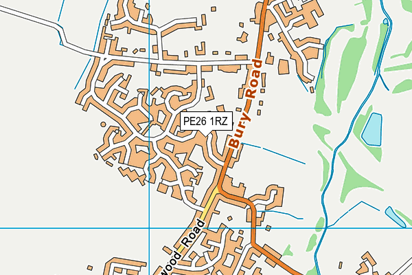 PE26 1RZ map - OS VectorMap District (Ordnance Survey) PE26 1RZ map - OS VectorMap District (Ordnance Survey)